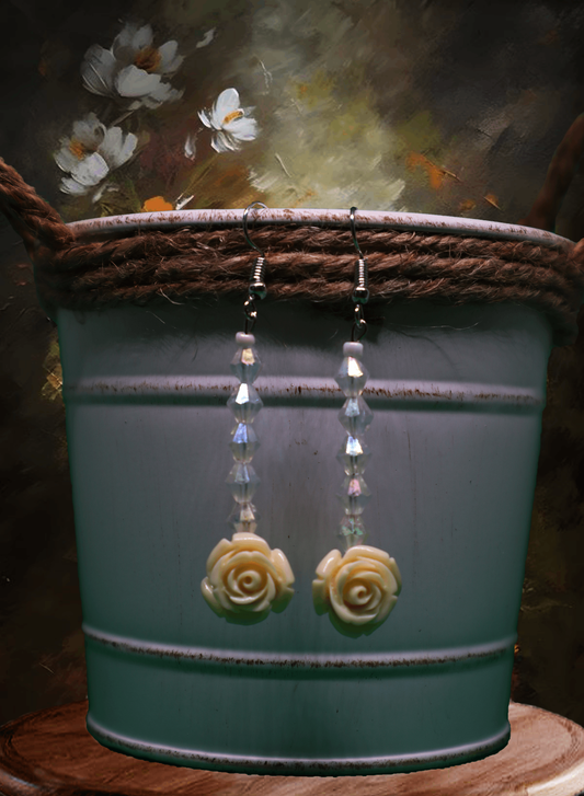 Rose Dangle Earrings by When The Sun Doth Sleep