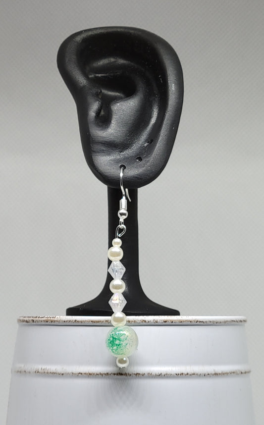 Color-Splotched Beaded Dangle Earrings by When The Sun Doth Sleep