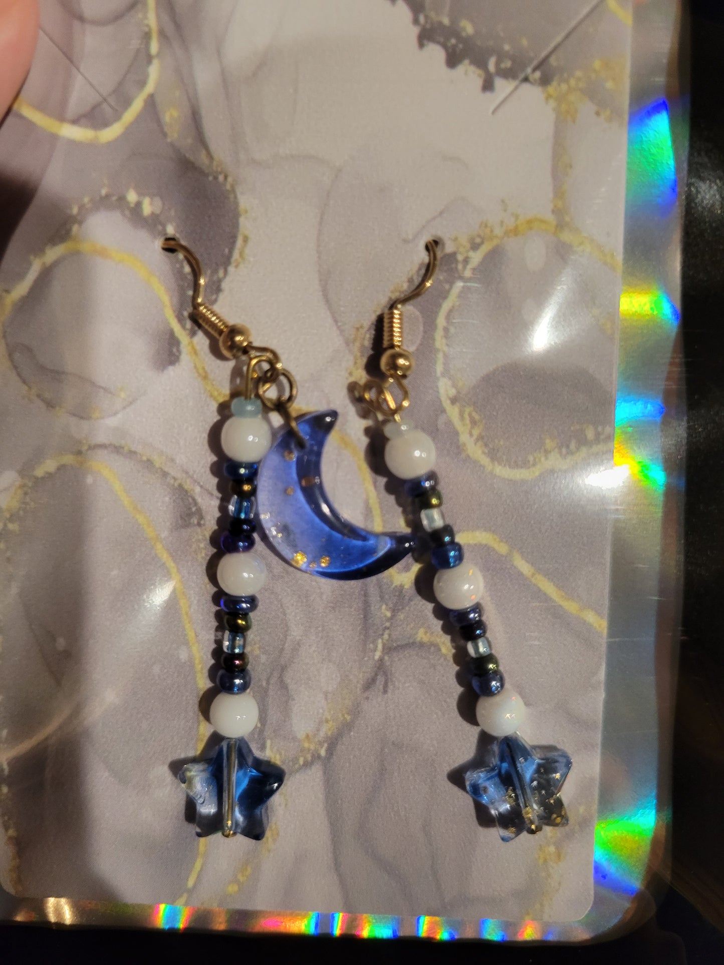 Space-Themed Dangle Earrings by When The Sun Doth Sleep