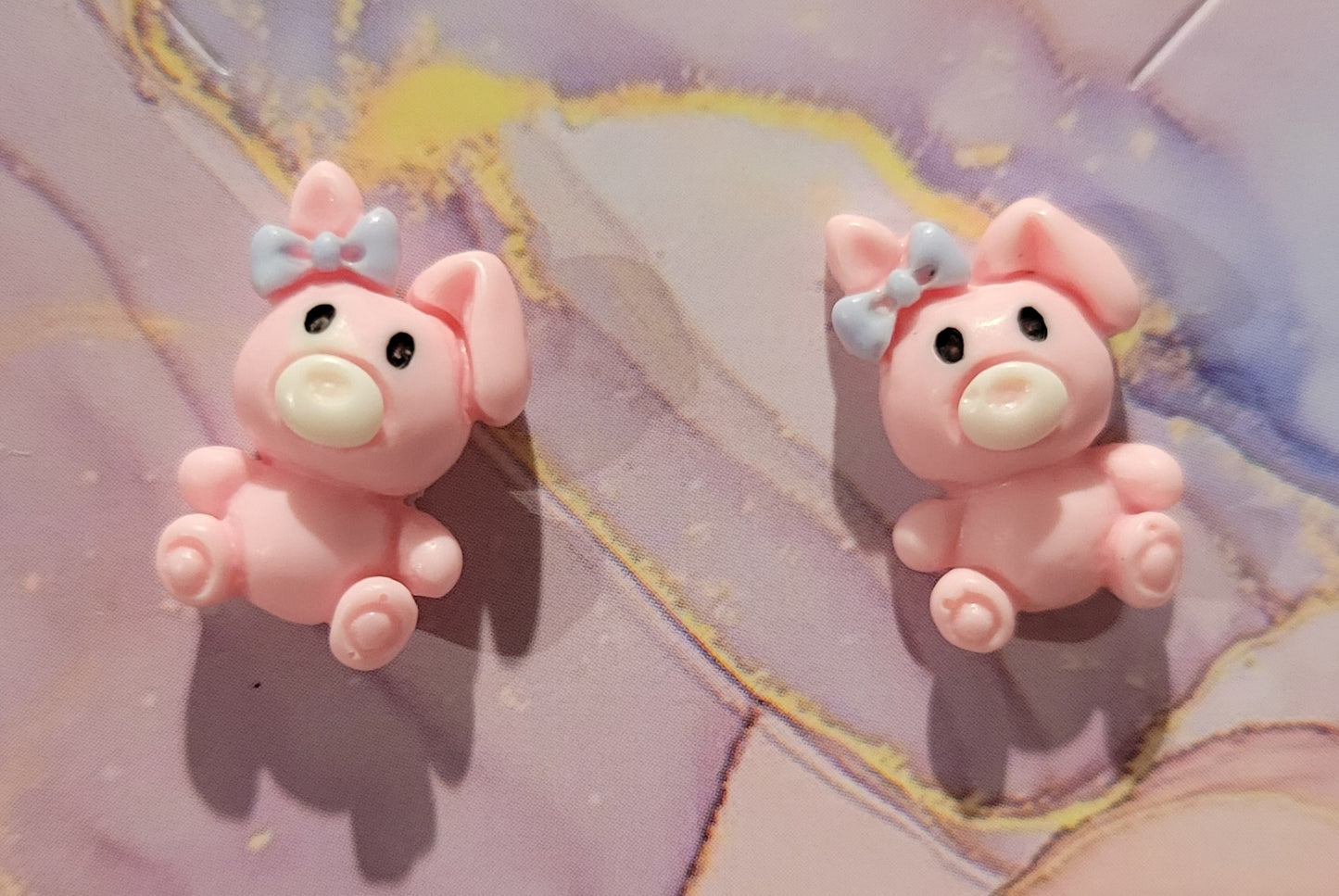 Pink Bunny Stud Earrings by When The Sun Doth Sleep