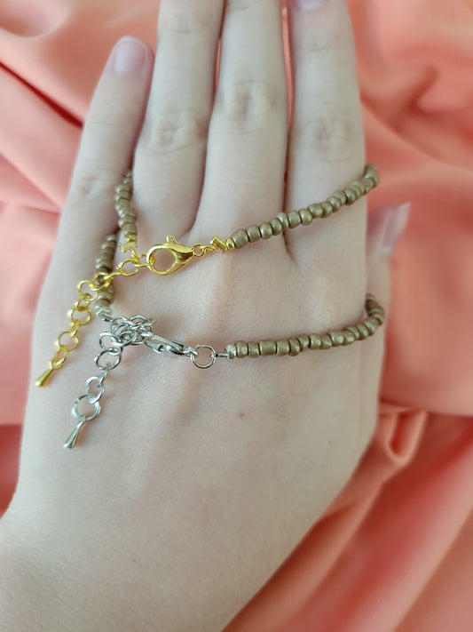 Coffee Beaded Bracelet by When The Sun Doth Sleep