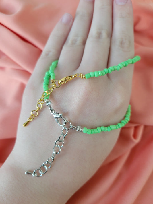 Lime Beaded Bracelet by When The Sun Doth Sleep
