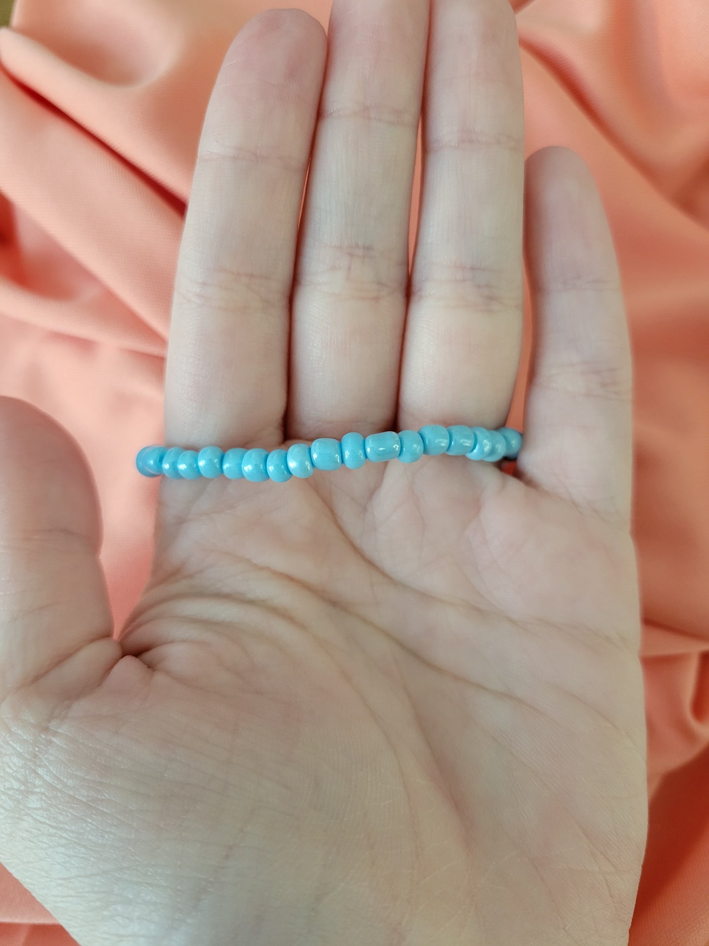 Light Blue Beaded Bracelet by When The Sun Doth Sleep