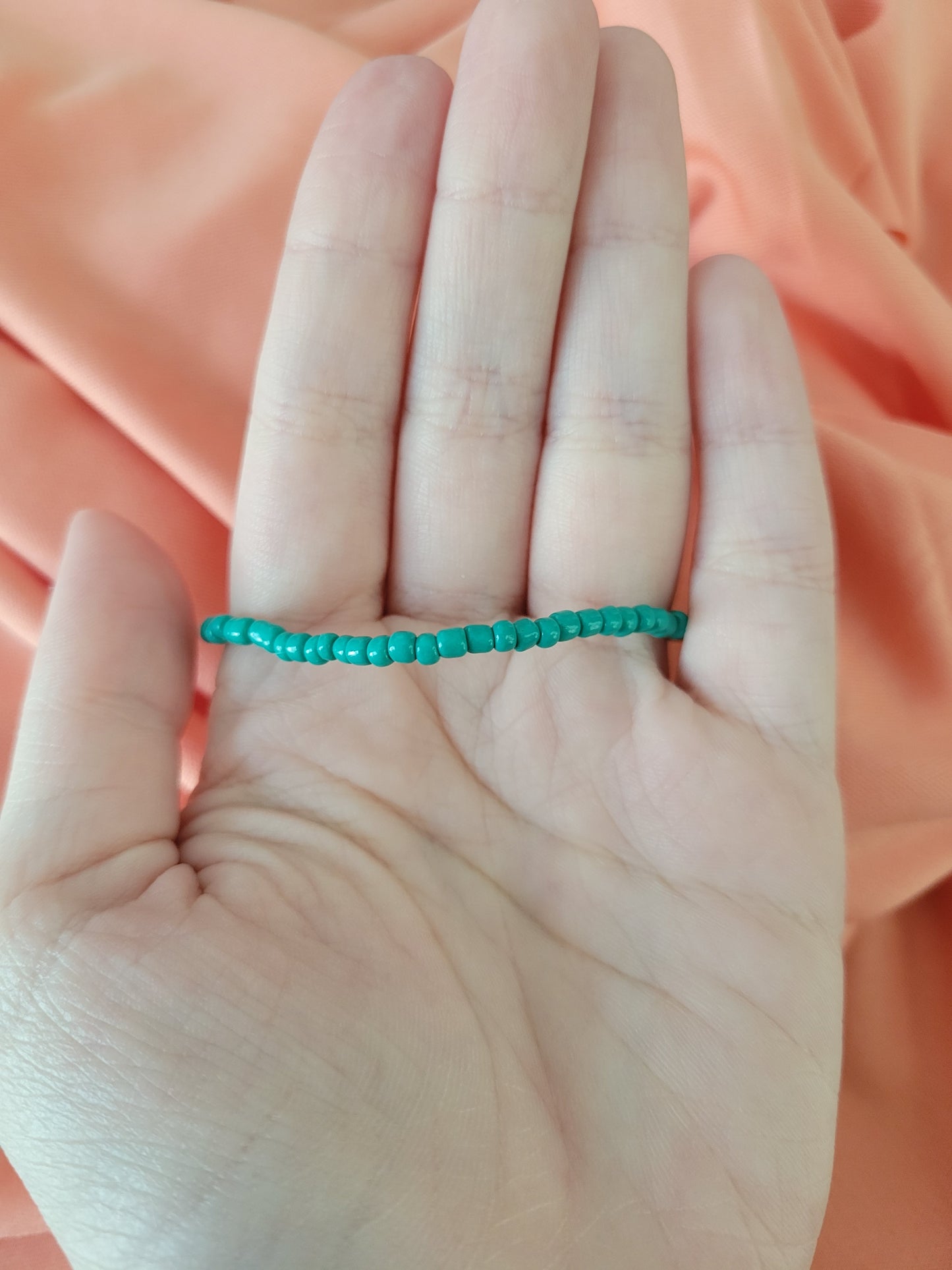 Teal Beaded Bracelet by When The Sun Doth Sleep