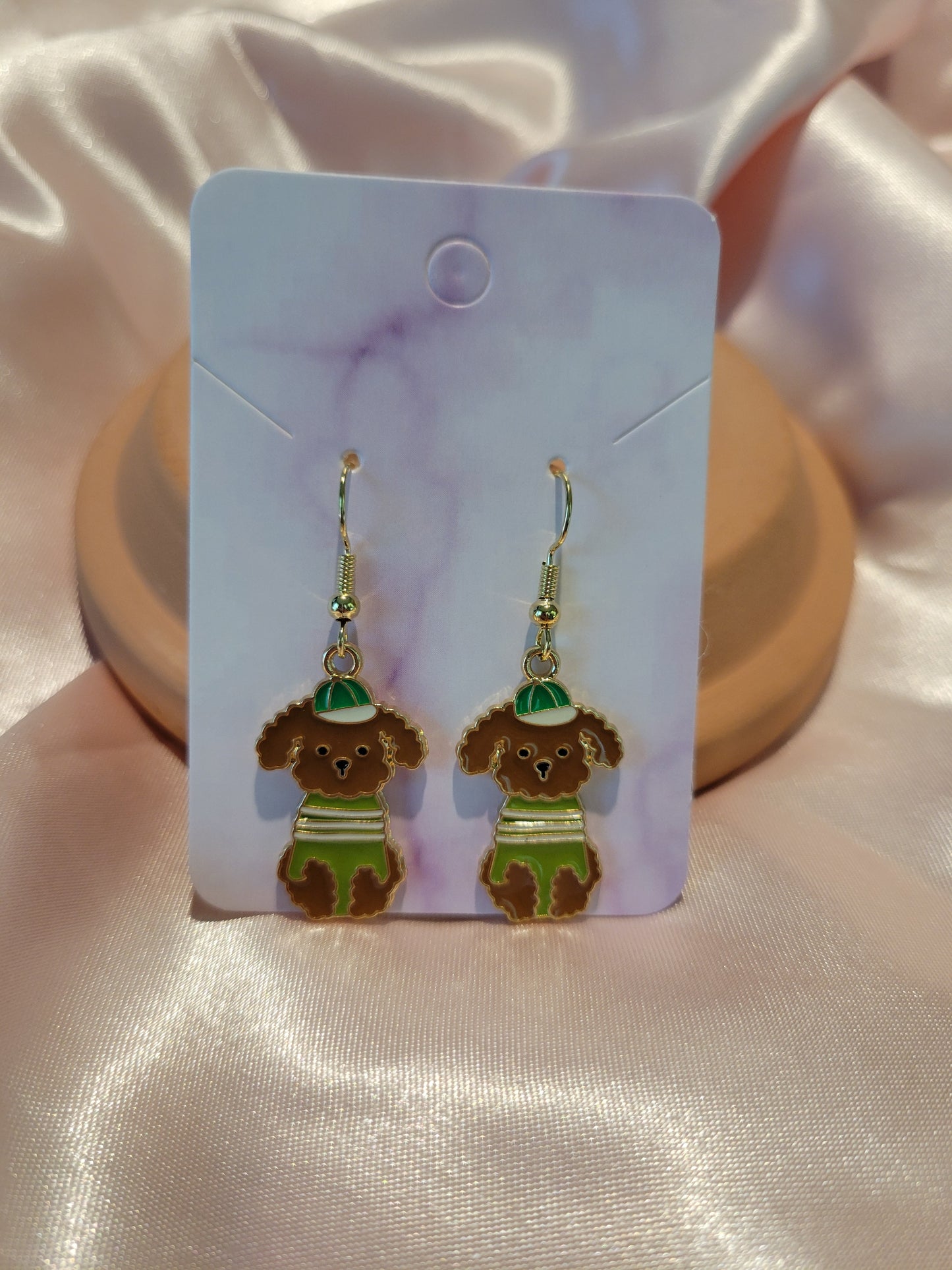 Poodle Party Dangle Earrings by When The Sun Doth Sleep