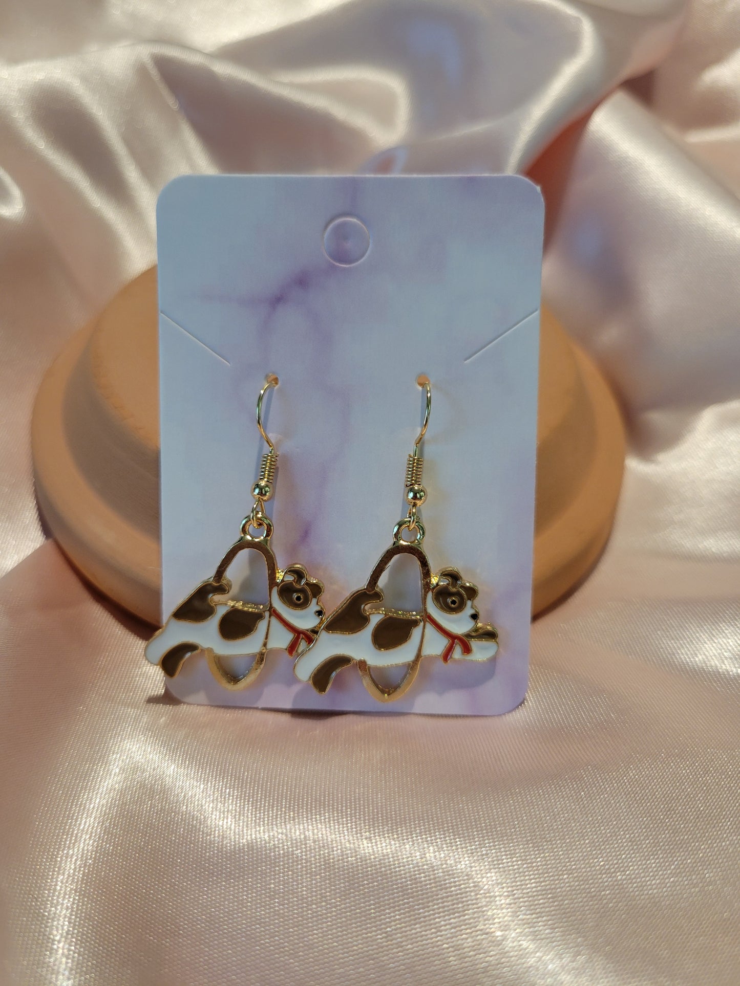 Jumping Pup Dangle Earrings by When The Sun Doth Sleep