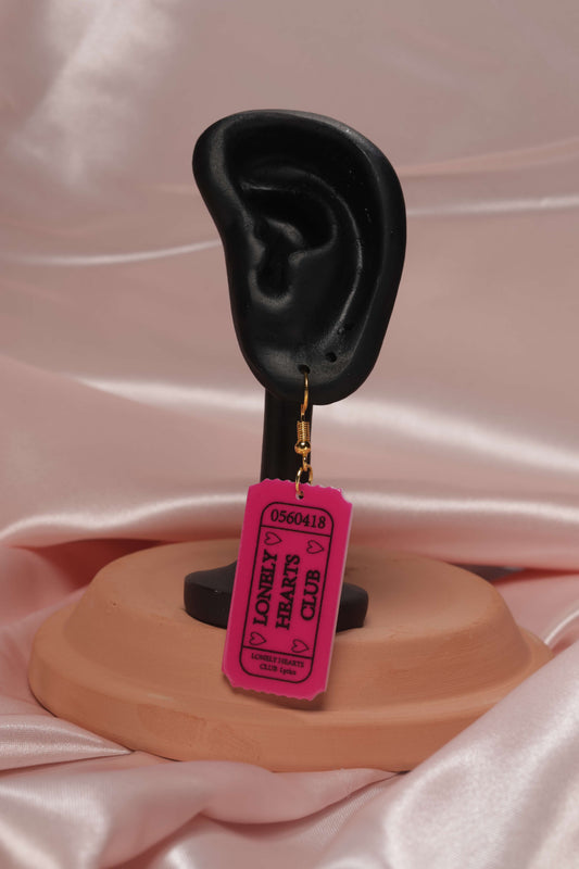 Lonely Hearts Club Ticket Dangle Earrings by When The Sun Doth Sleep