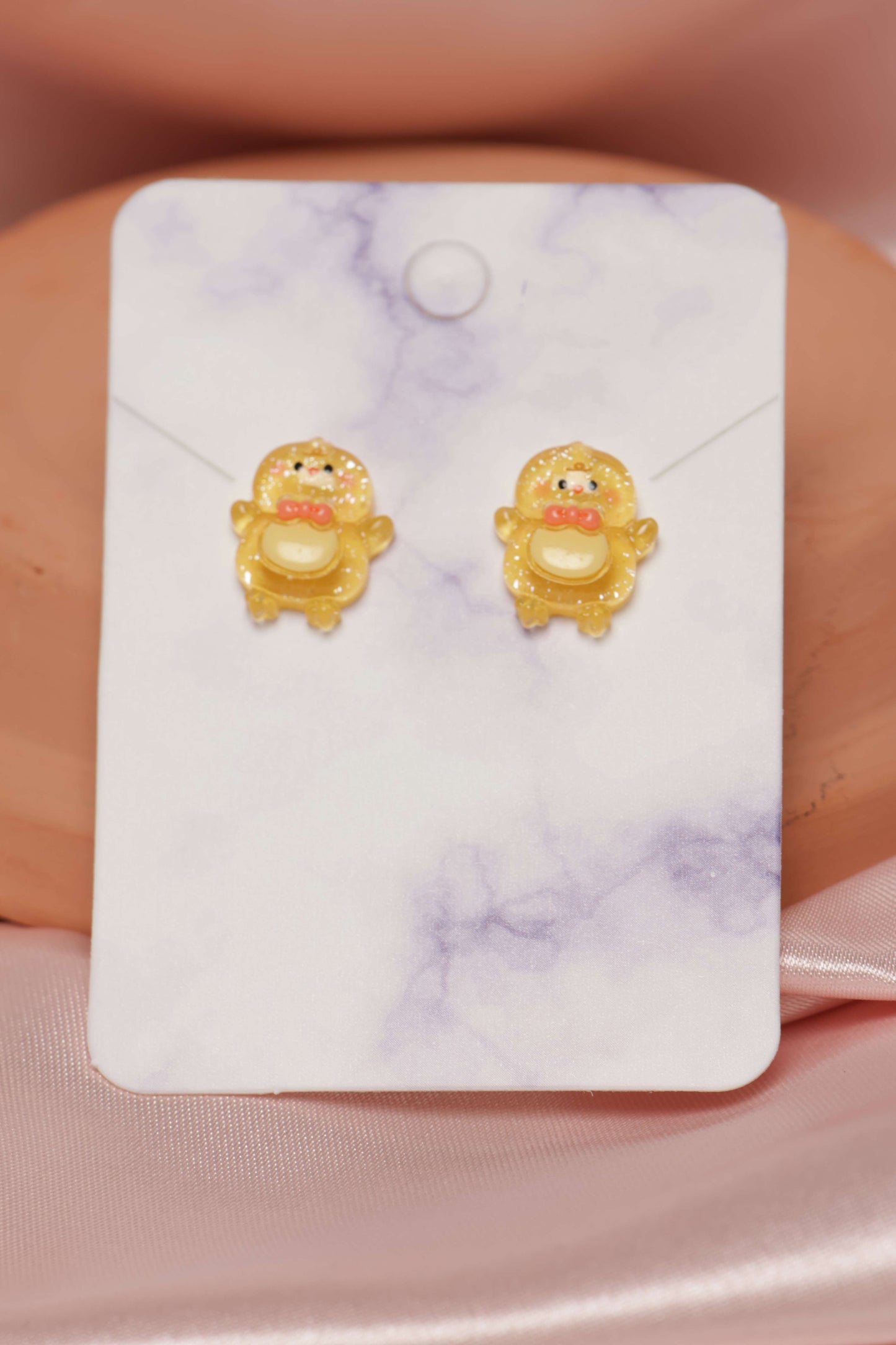 Sparkly Chicken Stud Earrings by When The Sun Doth Sleep