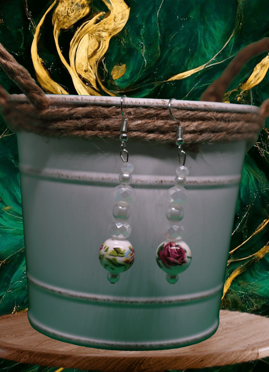 Floral Dangle Earrings by When The Sun Doth Sleep
