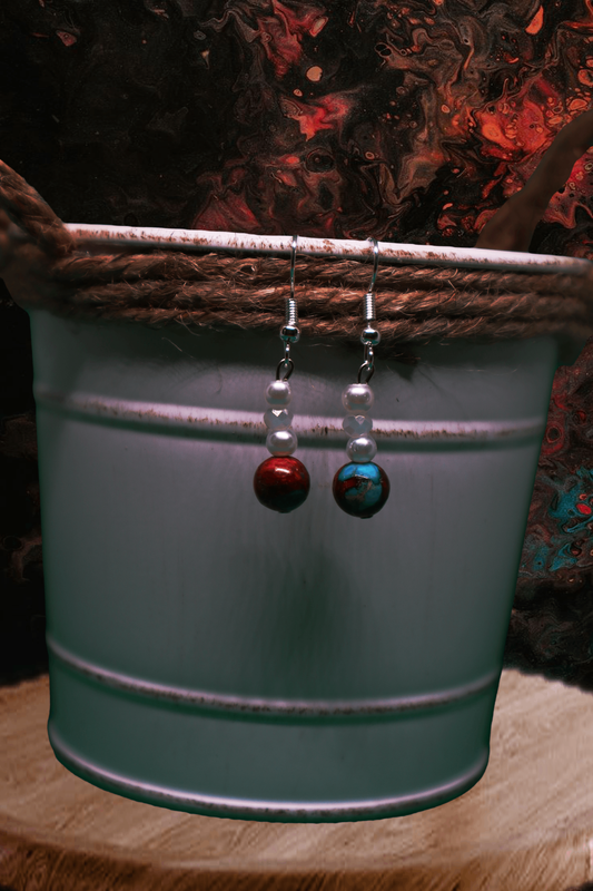 Pearl Accent Dangle Earrings by When The Sun Doth Sleep