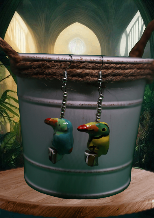 Exotic Bird Dangle Earrings by When The Sun Doth Sleep