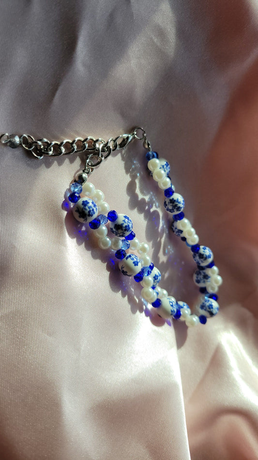Blue Blossom Ceramic Bracelets by When The Sun Doth Sleep