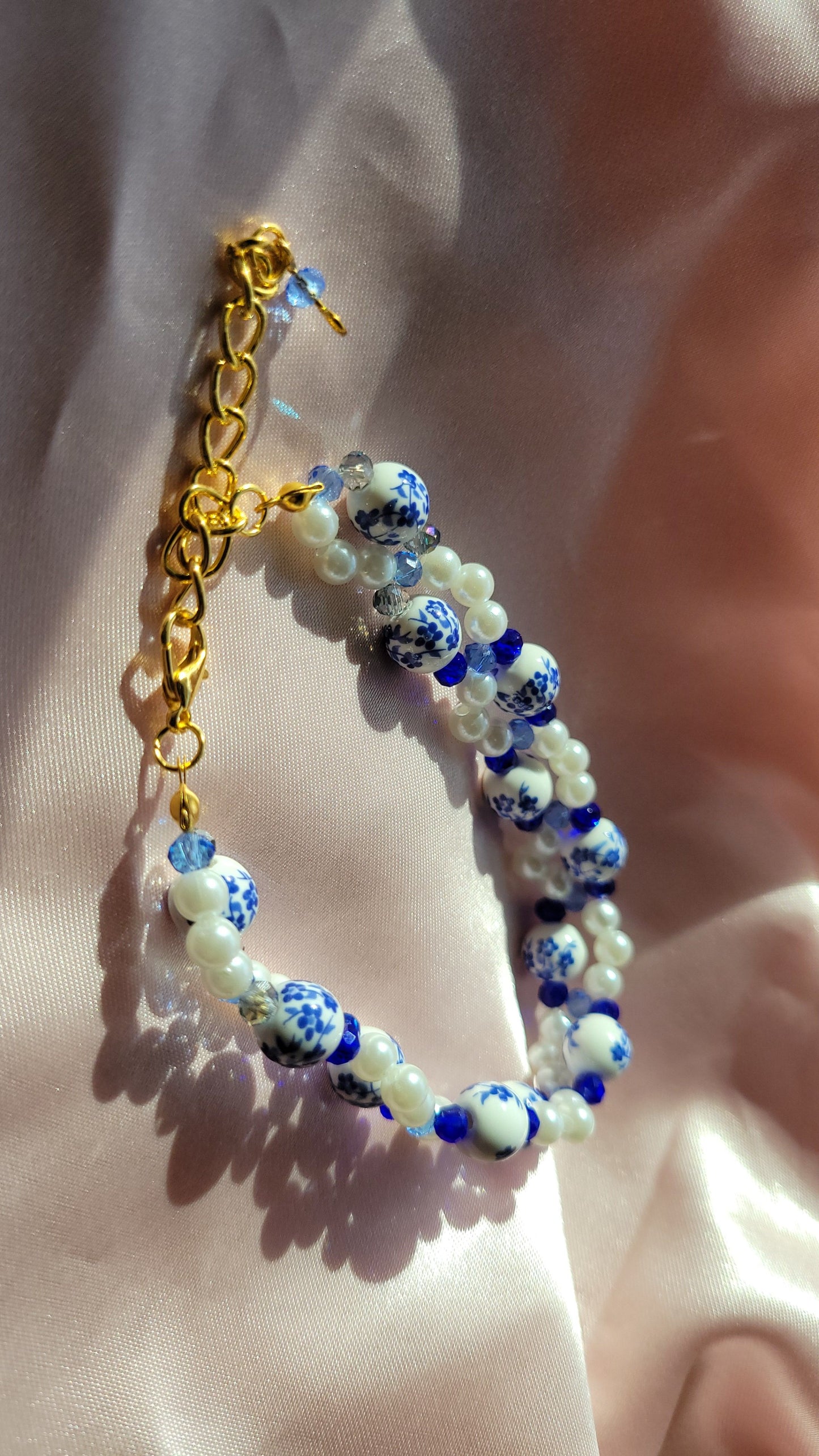 Blue Blossom Ceramic Bracelets by When The Sun Doth Sleep