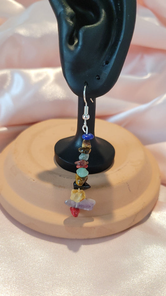 Multi-Colored Rock Dangle Earrings by When The Sun Doth Sleep