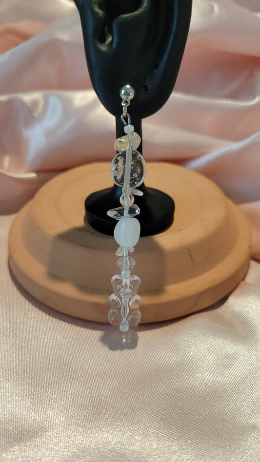 Clear & Yellow Bead Gummy Bear Dangle Earrings by When The Sun Doth Sleep