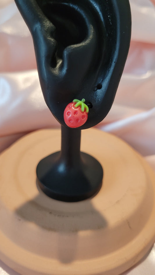 Strawberry Stud Earrings by When The Sun Doth Sleep