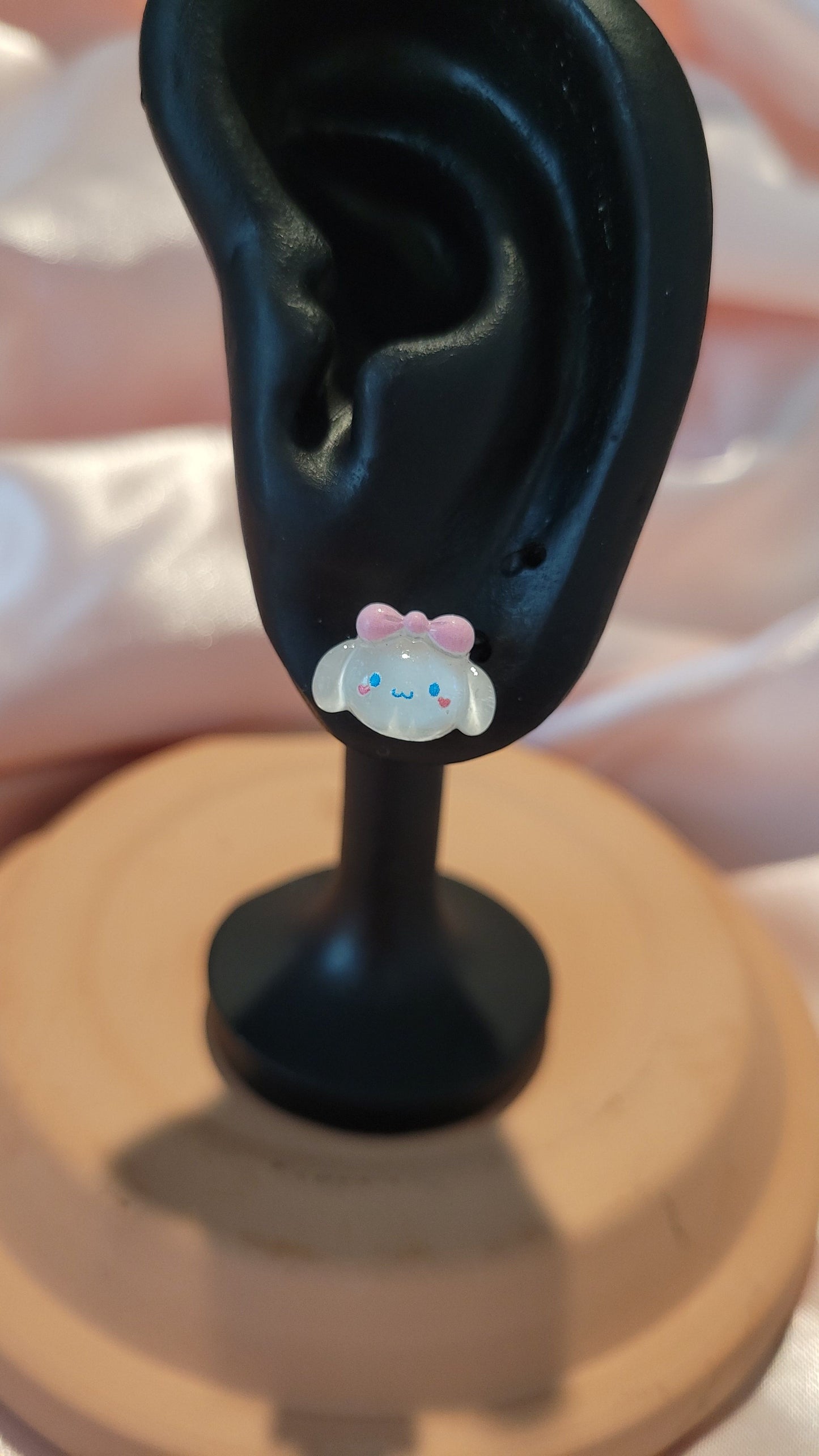Bunny with Bow Stud Earrings by When The Sun Doth Sleep