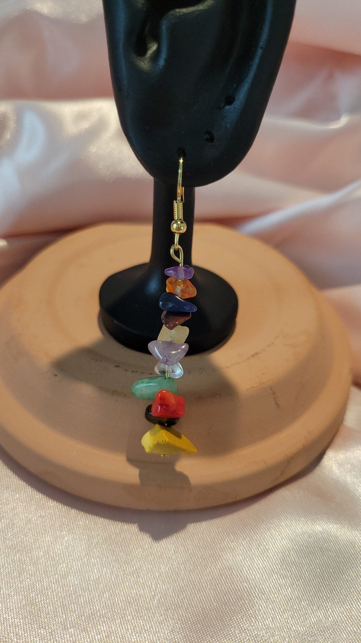 Multi-Colored Rock Dangle Earrings by When The Sun Doth Sleep