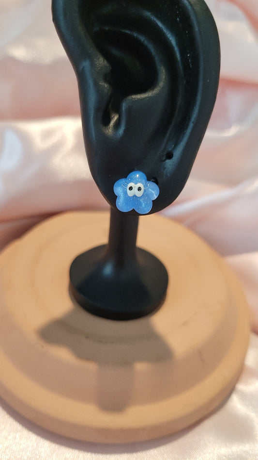 Blue Cloud Stud Earrings by When The Sun Doth Sleep