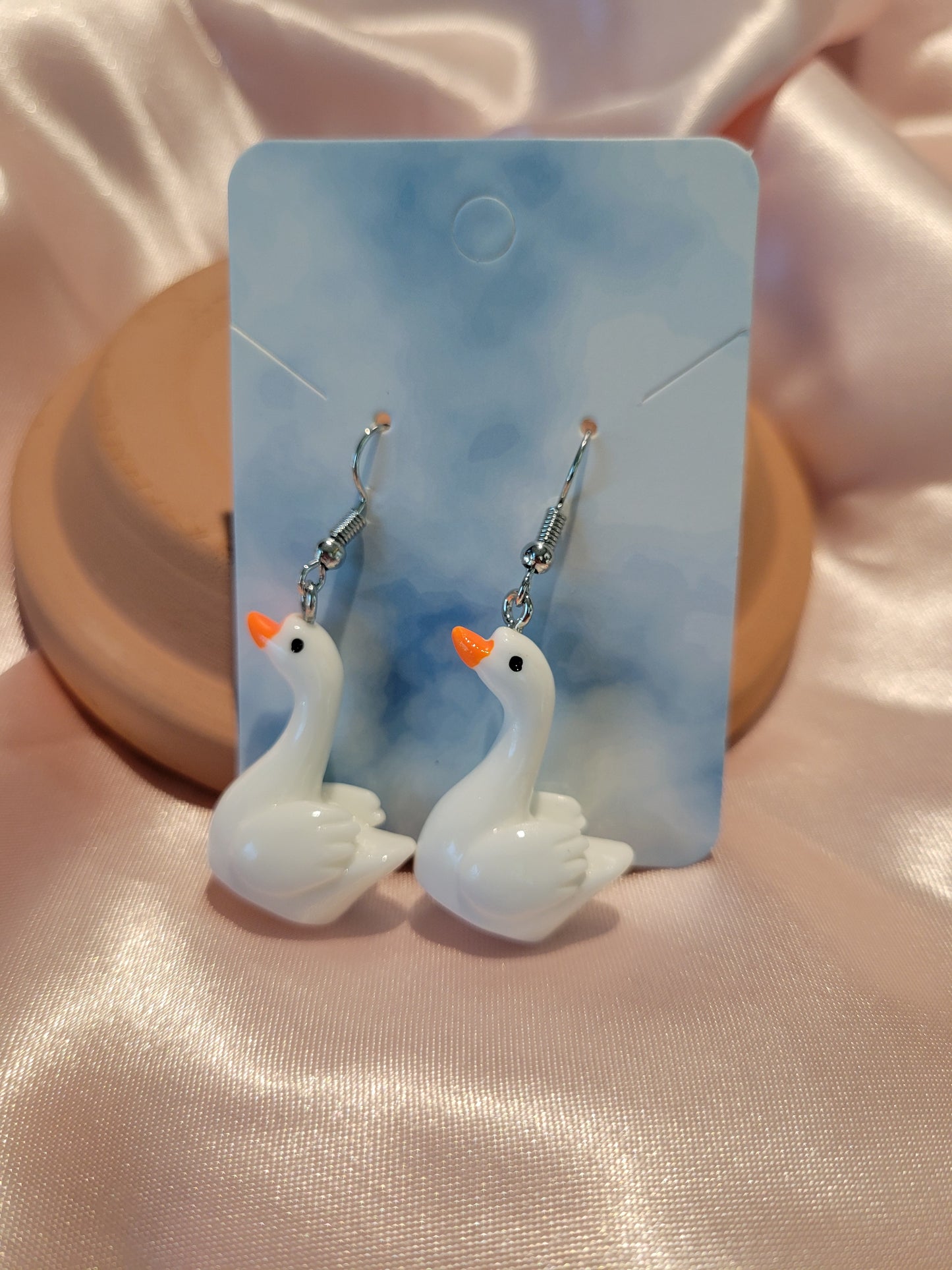 White Swan (Earrings) by When The Sun Doth Sleep