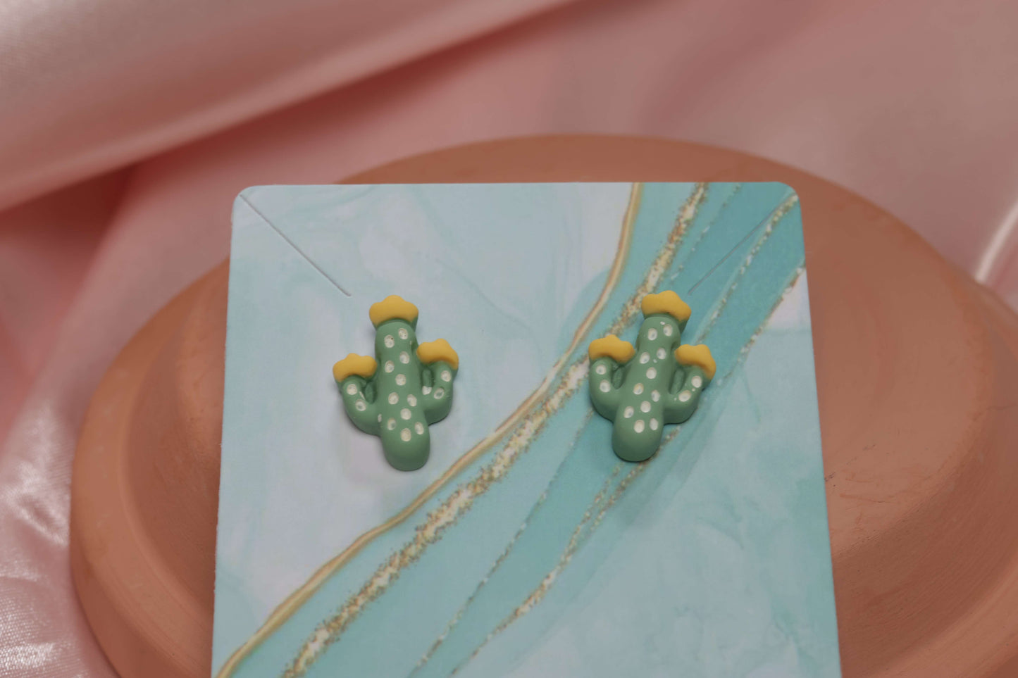 Cactus Studded Earrings by When The Sun Doth Sleep