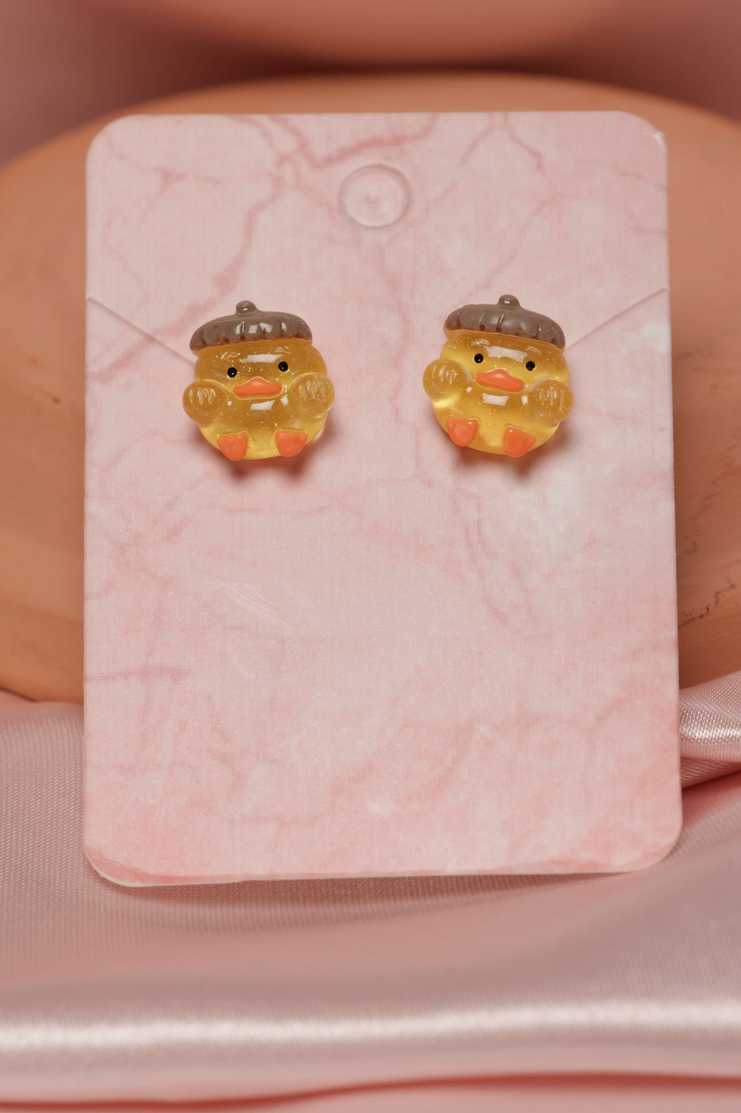 Acorn Chicken Studded Earrings by When The Sun Doth Sleep