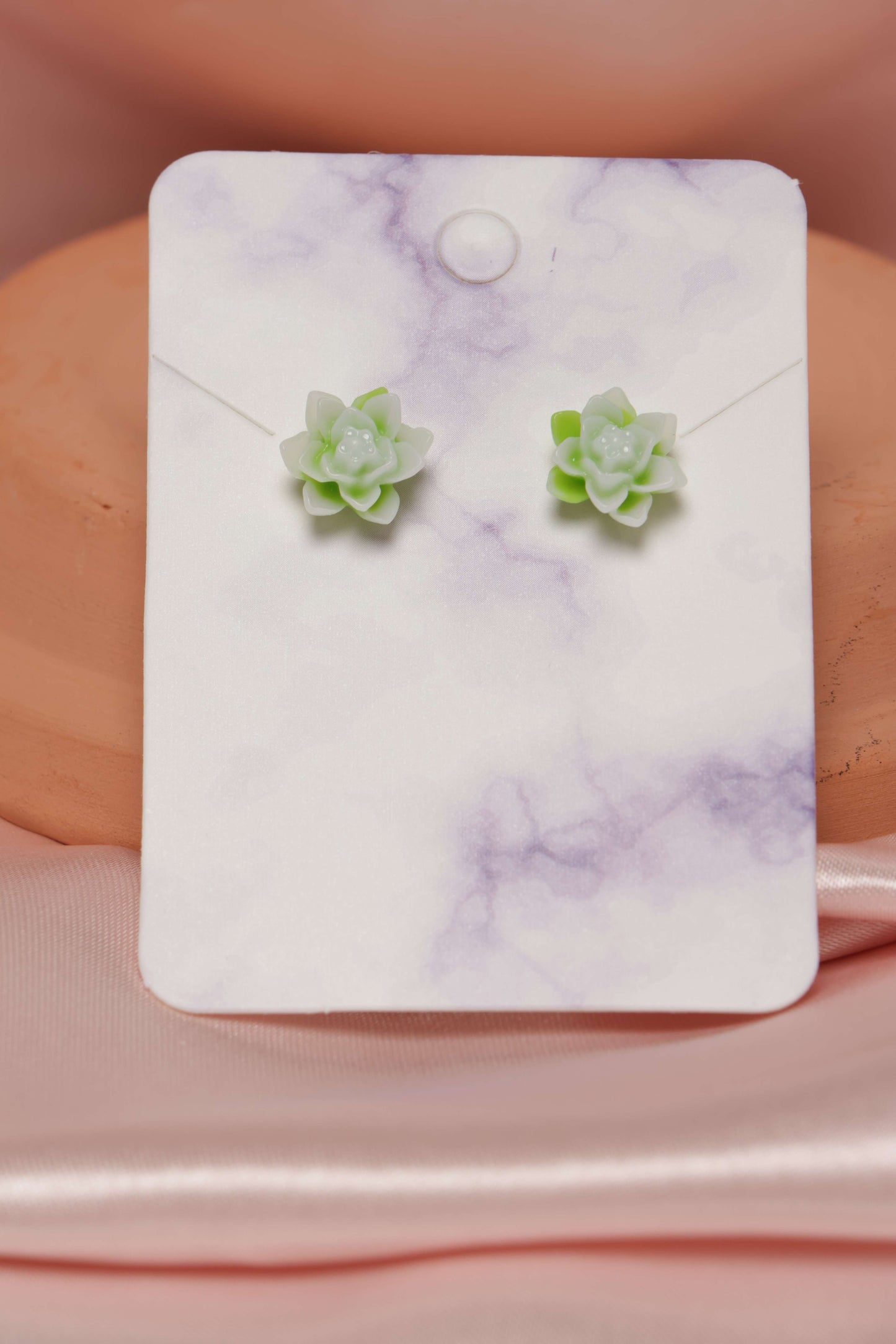 Succulent Studded Earrings by When The Sun Doth Sleep