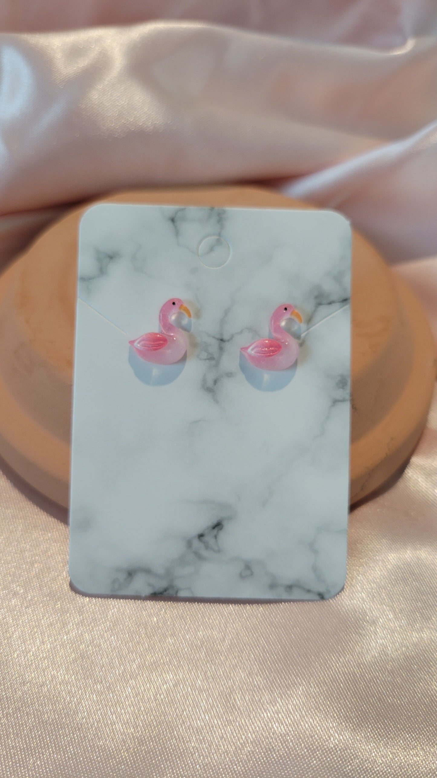 Flamingo Studded Earrings by When The Sun Doth Sleep